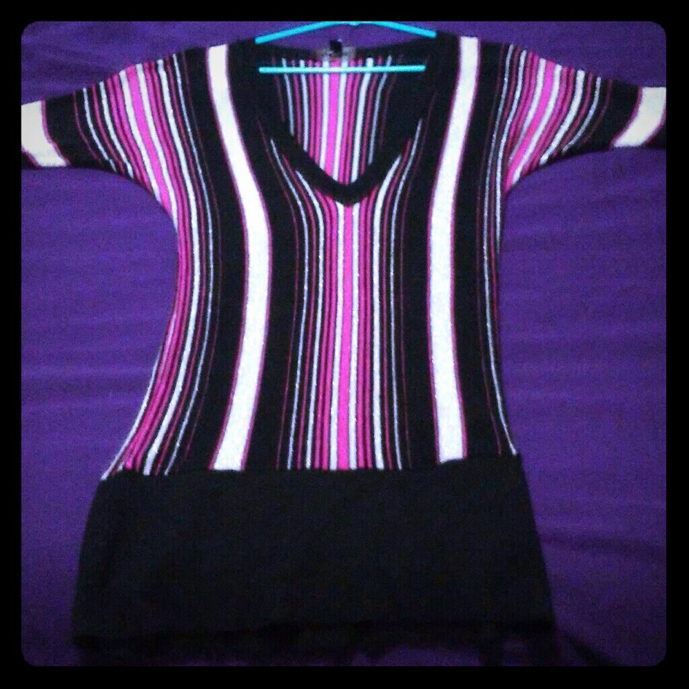 bebe metallic striped sweater - Small